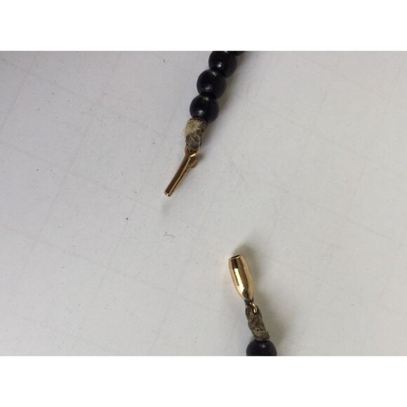 Vintage 1960's Venetian Glass Bead Necklace African Trade Bead 90 Black Beads - Picture 8 of 10